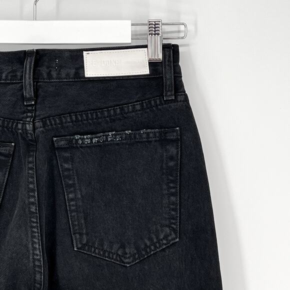 RE/DONE 90s High Rise Loose Jeans Washed Black Distressed 100% Cotton Size 25 - Picture 7 of 8